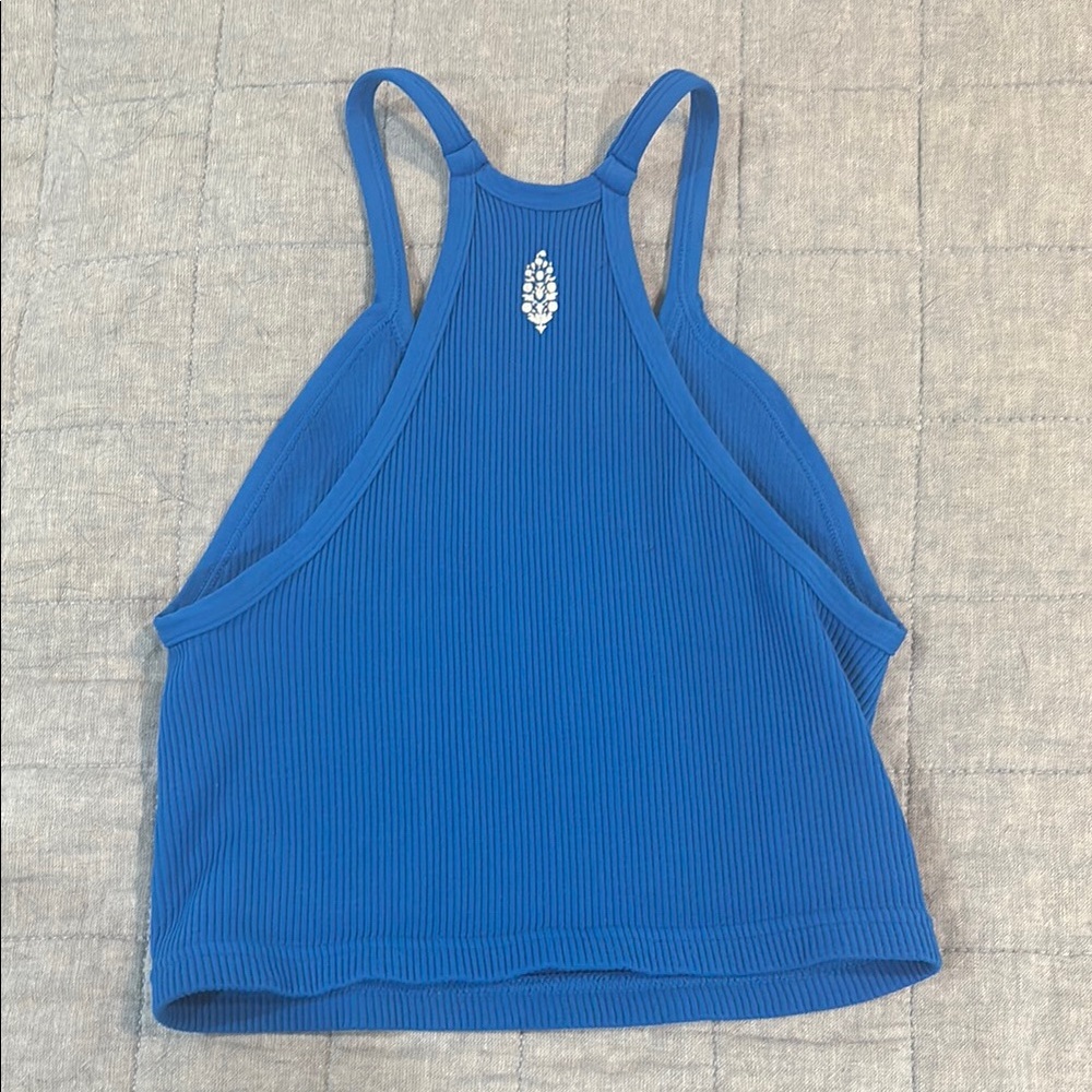 Blue Ribbed Tank Top - Picture 3 of 4